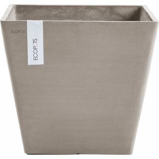 Ecopots Rotterdam Holdbar indendørs/udendørs moderne høje rektangel genanvendt plastplanter Flower Pot Taupe 15.75 """"
