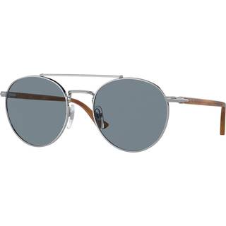 Persol Unisex PO1011S 518/56 Solbriller Metal Sølv Blå Pillow Normal
