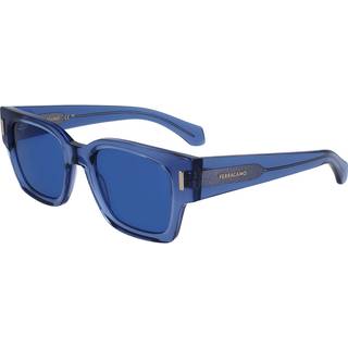 Ferragamo Mand SF2010S 432 Solbriller Acetat Blå Firkantet Normal Normal