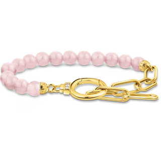 Thomas Sabo A2134-414-9-L19V Vergoldetes Armband mit rosa Beads