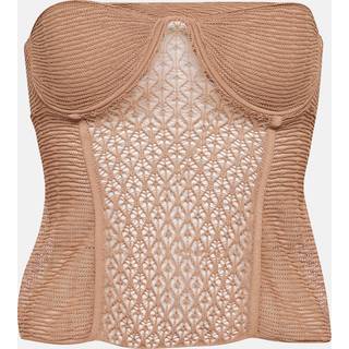 Khaite Lori lace-knit bustier - black - L