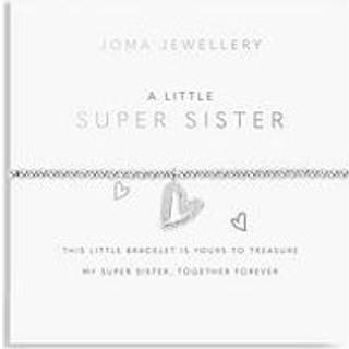 Joma A Little Super Sister Heart Childrens Bracelet - Adjustable - Silver