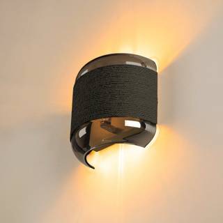 SLV Pantilo Rope væglampe, sort/grå/sølv, glas