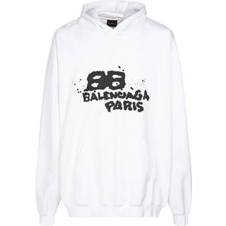 Balenciaga Logo cotton hoodie - white - EU 54