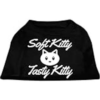 Softy Kitty Tasty Kitty Screen Print Dog Shirt Black Med