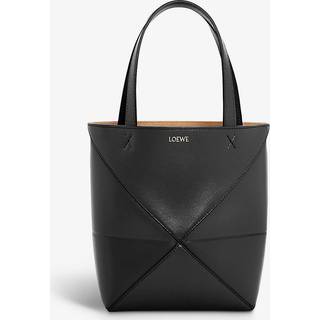 Loewe Puzzle Fold Mini leather tote bag - black - One Size