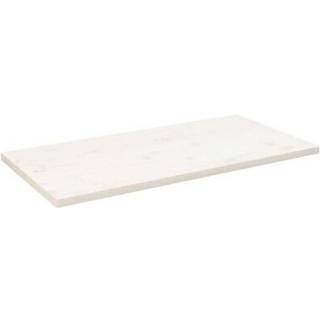 bordplade 100x60x2,5 cm rektangulær massivt fyrretræ hvid