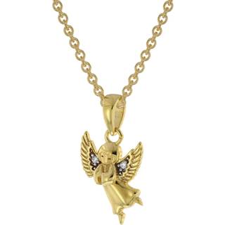 trendor 51144 Engel Anhänger Gold 333 / 8K + vergoldete Silber-Halskette