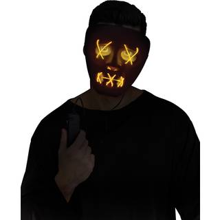 Leuchtende LED Maske Gelb - Schwarz