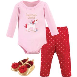 Hudson baby unisex baby bomuld bodysuit pant og sko s?t magisk jul 0-3 m?neder