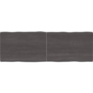 bordplade 180x60x(2-6) cm naturlig kant behandlet træ mørkebrun