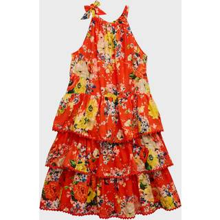 Zimmermann Kids Alight tiered floral cotton dress - red - Y 8