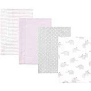 Hudson baby unisex baby bomuld flanel burp klude lilac elefanter 4 pak en størrelse