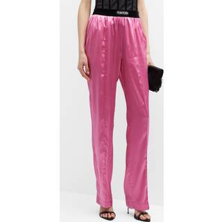 Tom Ford High-rise silk-blend satin pants - pink - M