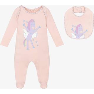 Stella McCartney Kids Baby cotton jersey onesie and bib set - pink - M 12
