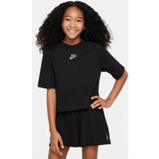 Kortærmet Nike Sportswear-overdel til større børn (piger) - sort - L