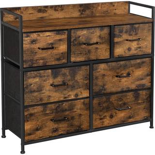 Sofabord med hævet top og åben/skjult opbevaring, 60 x 100 x (48-62) cm - Rustik brun / Sort