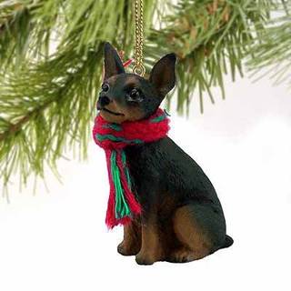 Miniature Pinscher Tiny Miniature One Christmas Ornament Tan -Black - Dejlig!