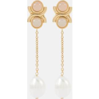 ChloÃ© Embellished faux pearl drop earrings - gold - One Size