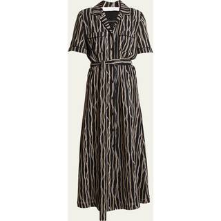 Chloé Printed silk sablé shirt dress - black - XXS