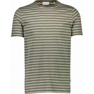 Lindbergh T-shirt i army grøn med striber til herre