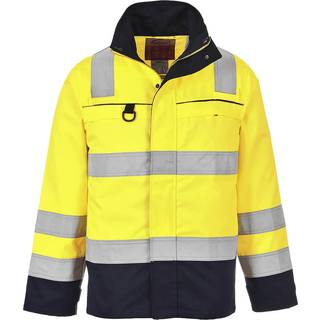 Hi-vis multinorm jakke - Gul/Marine (Størrelse: M)