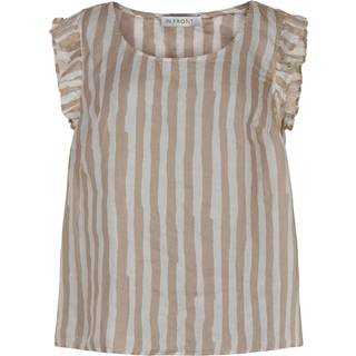 IN FRONT Lino Striped Top, Farve: Nature, Størrelse: S, Dame