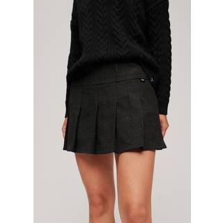 Superdry Superdry Grey Low Rise Pleated Mini Skirt