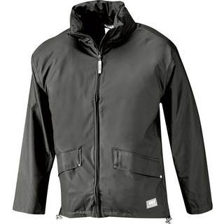 Helly hansen workwear voss regnjakke sort med hætte i kraven