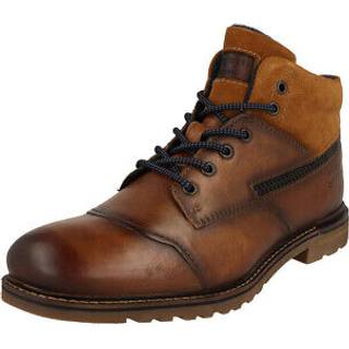 bugatti Herren Schnürboots braun, cognac Glattleder