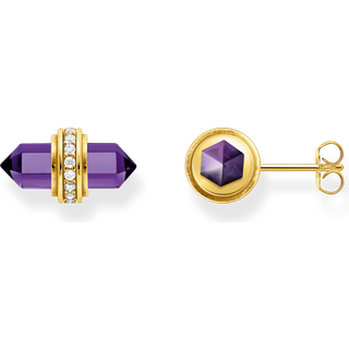 Thomas Sabo H2281-414-13 Goldene Ohrstecker mit violettem Onyx Damen