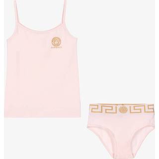 Versace Kids Greca Border jersey tank top and briefs set - pink - Y 14