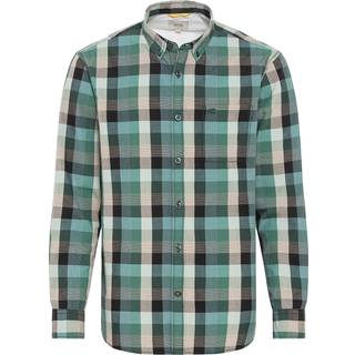 Camel Skjorte med Tern Grøn - 44/XL