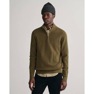 Ribstrikket 1/2-zip Sweater, Dark Cactus, S