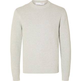 Selected Dane LS Structure Knit Crew Neck Light Grey Melange