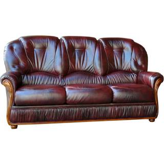 3-personers sofa 100% bøffellæder bordeaux DAPHNE