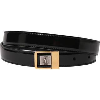 Saint Laurent La 66 slim leather belt - black - 110CM