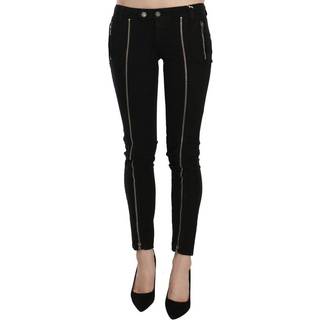 Dolce & Gabbana Sort Low Waist Zipper Cropped Skinny Denim Bukser & Jeans