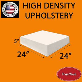 Foamrush 5 """" X 24 """" X 24 """" Bekl?dning af skumpude h?j densitet (stolpude firkantet skum til spisestole k?restols s?depudeudskiftning)