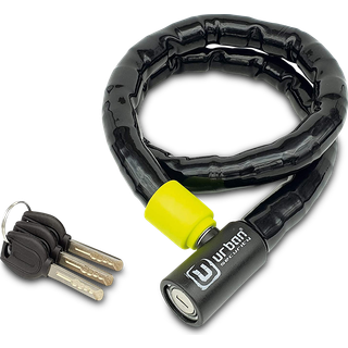 Urbane UR5100 artikuleret anti-tyveri kabel duoflex Forst?rket st?l universal cykel motorcykel scooter 100 cm sort/gul
