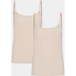 2 stk creme bambus top med tynde stropper fra Copenhagen Bamboo, S