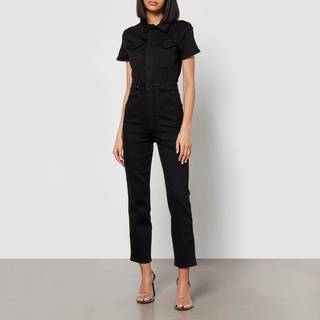 Good American Good American Black Fit For Success Denim Jumpsuit