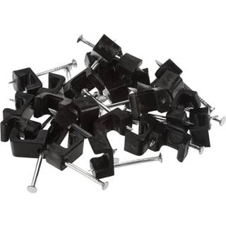 Nordic Quality Kabelklipps platt 3x5mm, Svart, 25 st