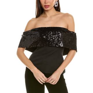 Staud Giselle sequined off-shoulder top - black - XXS