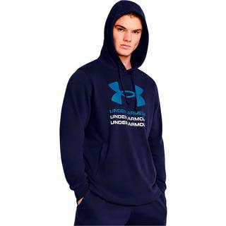 Sweatshirt med hætte Under Armour UA Rival Terry Graphic Hood-BLU 1386047-410 Størrelse S
