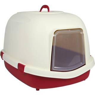 Primo Kattetoilet med hætte, 56 × 47 × 71cm, rød/creme