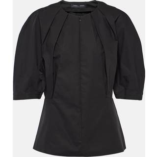 Proenza Schouler Georgia pleated cotton poplin top - black - L