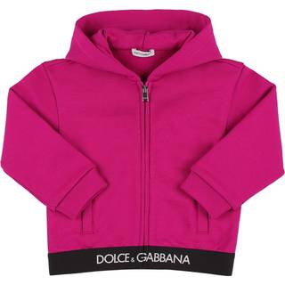 Dolce&Gabbana Kids Baby logo-trimmed cotton hoodie - pink - Y 12