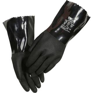 Thor kemikaliehandske str.9 PVC strikket af 15 gauge tråde sort
