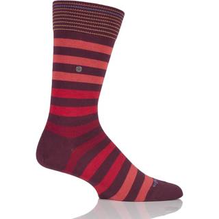 Burlington Herren Socken rot Baumwolle & Mix Gestreift